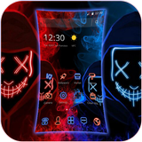 Blue Red Fire Led Mask Anonymous Theme icon