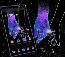 Galaxy Hand in Hand Romantic Love Theme پوسٹر