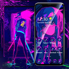 Fancy Neon Trendy Girl Theme icône