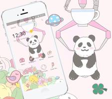 Cute Cartoon Panda Launcher Theme Affiche