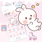 Cute Cartoon Bunny Rabbit Launcher Theme آئیکن