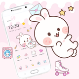 Cute Cartoon Bunny Rabbit Launcher Theme أيقونة