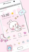 Cute Cartoon Bunny Rabbit Launcher Theme plakat