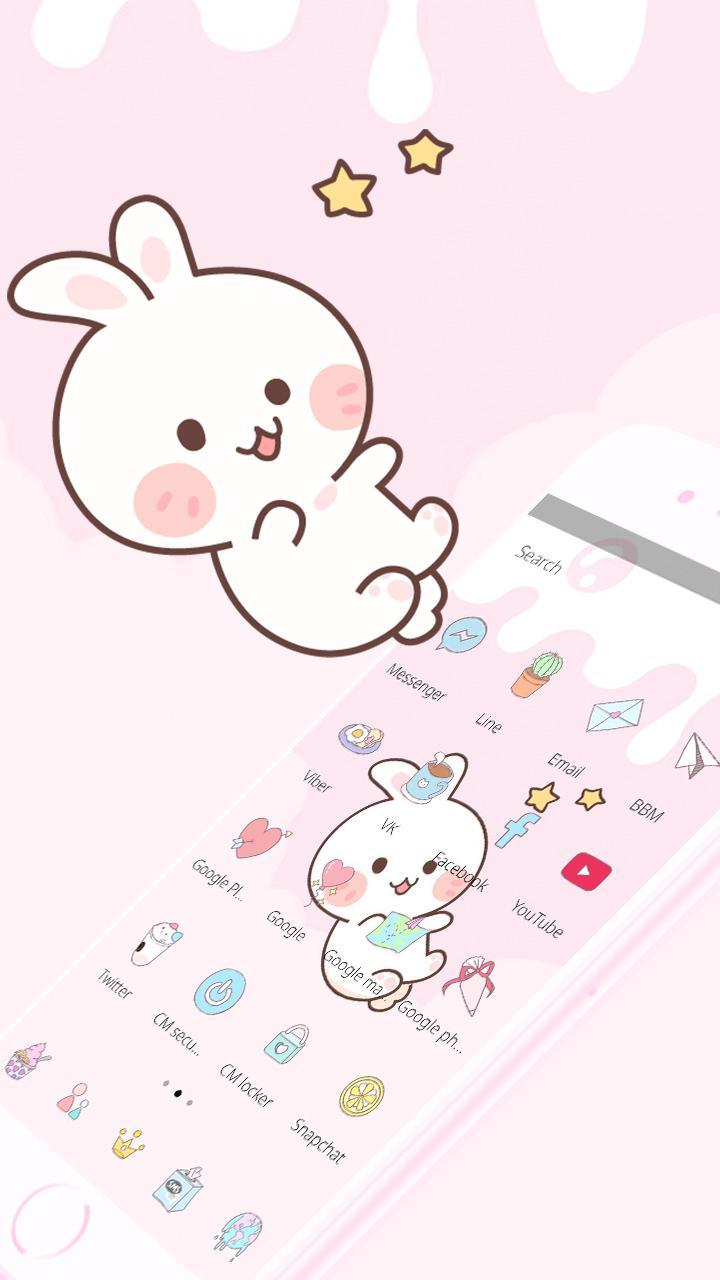 Tema Peluncur Kelinci Kartun Lucu For Android APK Download