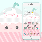 tema de emoji e cupcake de sobremesa fofa ícone