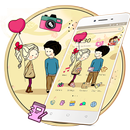 Romantic Love Cartoon Couple Theme 💞🎈 APK