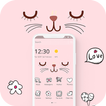 ”Pink Cute Cartoon Kitty Face Theme