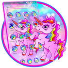 Cute Baby Unicorn Shiny Rainbow Theme 🦄 icône