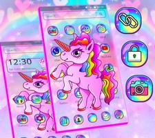 Cute Baby Unicorn Shiny Rainbow Theme 🦄 capture d'écran 1