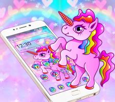 Cute Baby Unicorn Shiny Rainbow Theme 🦄 capture d'écran 2
