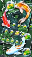 Colorful Koi Fish Bubble Theme Affiche