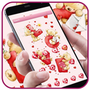 Teddy bear pink love theme cartoon cute wallpaper APK