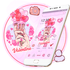 Valentine Chocolate Love Launcher Theme 🍨🌹 icône