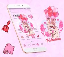 Valentine Chocolate Love Launcher Theme 🍨🌹 Affiche