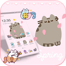 Pink Cute Pusheen Kitty Theme aplikacja