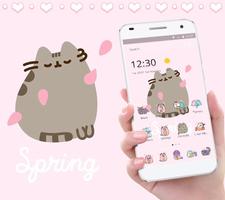 Pink Cute Pusheen Kitty Theme 海報