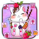 Parfait Strawberry Kitty Theme APK