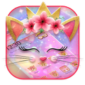 Glitter Flower Cat Theme