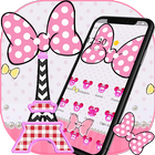 Pink Minnie Wave Point Bowknot Theme आइकन