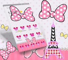 Pink Minnie Wave Point Bowknot Theme ảnh chụp màn hình 1