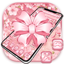 Pink Flower Bow Theme APK