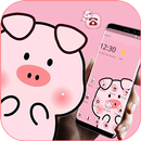 Pink Cute Cartoon Piggy Theme aplikacja