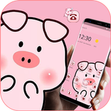 Pink Cute Cartoon Piggy Theme آئیکن
