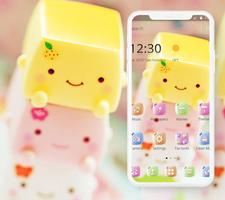 Cute Sweet Marshmallow Theme स्क्रीनशॉट 1
