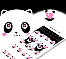 Cute Pink Panda Cartoon Launcher Theme 💕🐼 capture d'écran 1