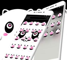 Cute Pink Panda Cartoon Launcher Theme 💕🐼 syot layar 2