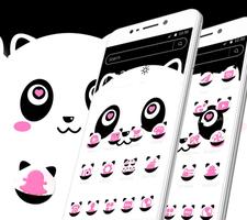 Cute Pink Panda Cartoon Launcher Theme 💕🐼 capture d'écran 3