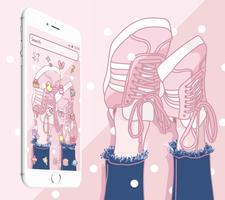 Pink Fashion Shoes Cartoon Theme capture d'écran 1