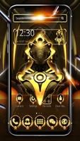 Golden Metal Robot Theme الملصق