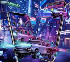 Futuristic Cyberpunk Car Theme ảnh chụp màn hình 1