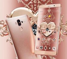 Rose Gold Diamond Heart Luxury Theme capture d'écran 1