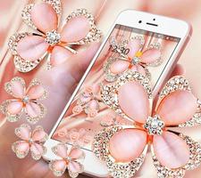 برنامه‌نما Glitter Gold Rose Diamond Flower Theme عکس از صفحه