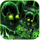 Green Horrific Zombie Skull Theme biểu tượng