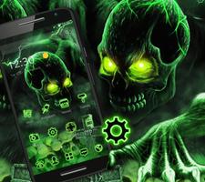 Green Horrific Zombie Skull Theme capture d'écran 1