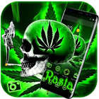 Green Weed Skull Theme icône