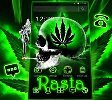 Green Weed Skull Theme Affiche