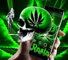 Green Weed Skull Theme скриншот 1