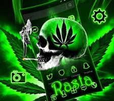 Green Weed Skull Theme captura de pantalla 2