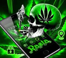 Green Weed Skull Theme captura de pantalla 3