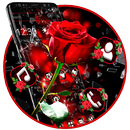 Broken Glass Beautiful Red Rose Theme APK