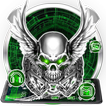 Green Silver Wings Skull Theme