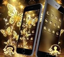 Golden Luxury Butterfly Launcher Theme 🦋 Affiche