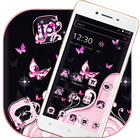 Pink Black Butterfly Launcher Theme 🦋 icône