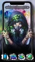 Rock Girl Graffiti Theme Cartaz