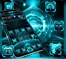 Blue Black Future Technology Theme ảnh chụp màn hình 1