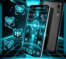 Blue Black Future Technology Theme ảnh chụp màn hình 3